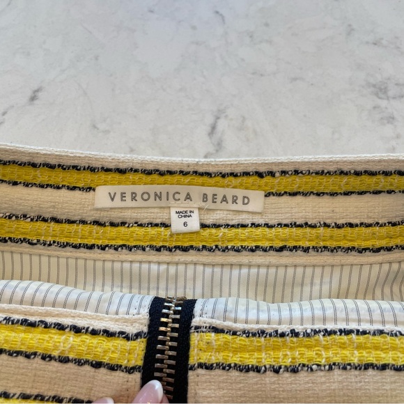 Veronica Beard 💛 Lynden Tweed Strip Mini Skirt Size 6 - Picture 3 of 8